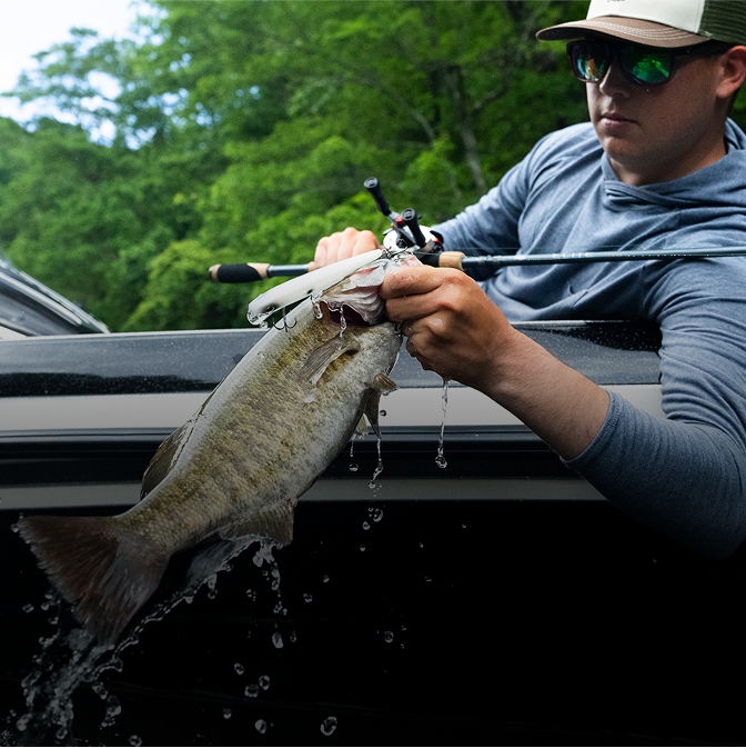 image of fish being caught using an elite series rod