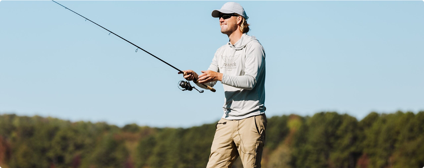 Image of man fishing with Fenwick HMG series rod